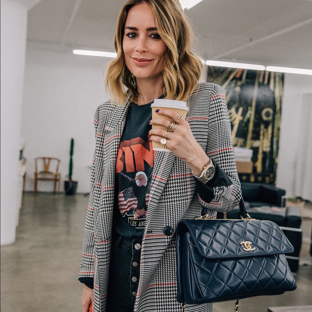 Anine Bing Plaid Madeline Blazer